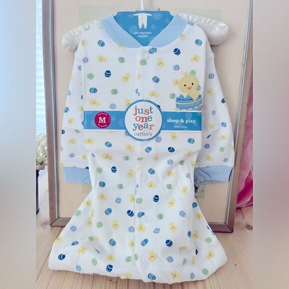 Just One Year by Carters EASTER baby sleep & play; snap front,soft cotton fabric - Picture 1 of 6